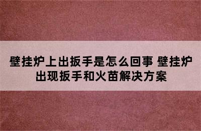 壁挂炉上出扳手是怎么回事 壁挂炉出现扳手和火苗解决方案